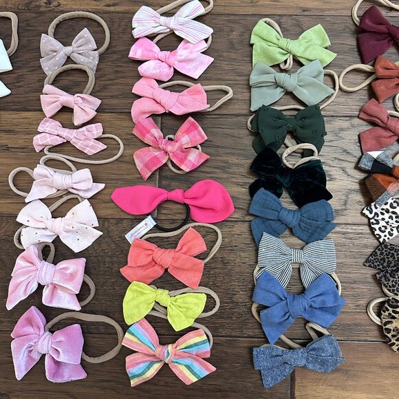 Baby Girls' Nylon Headband Hair Bow Bundle/Lot - Picture 3 of 4